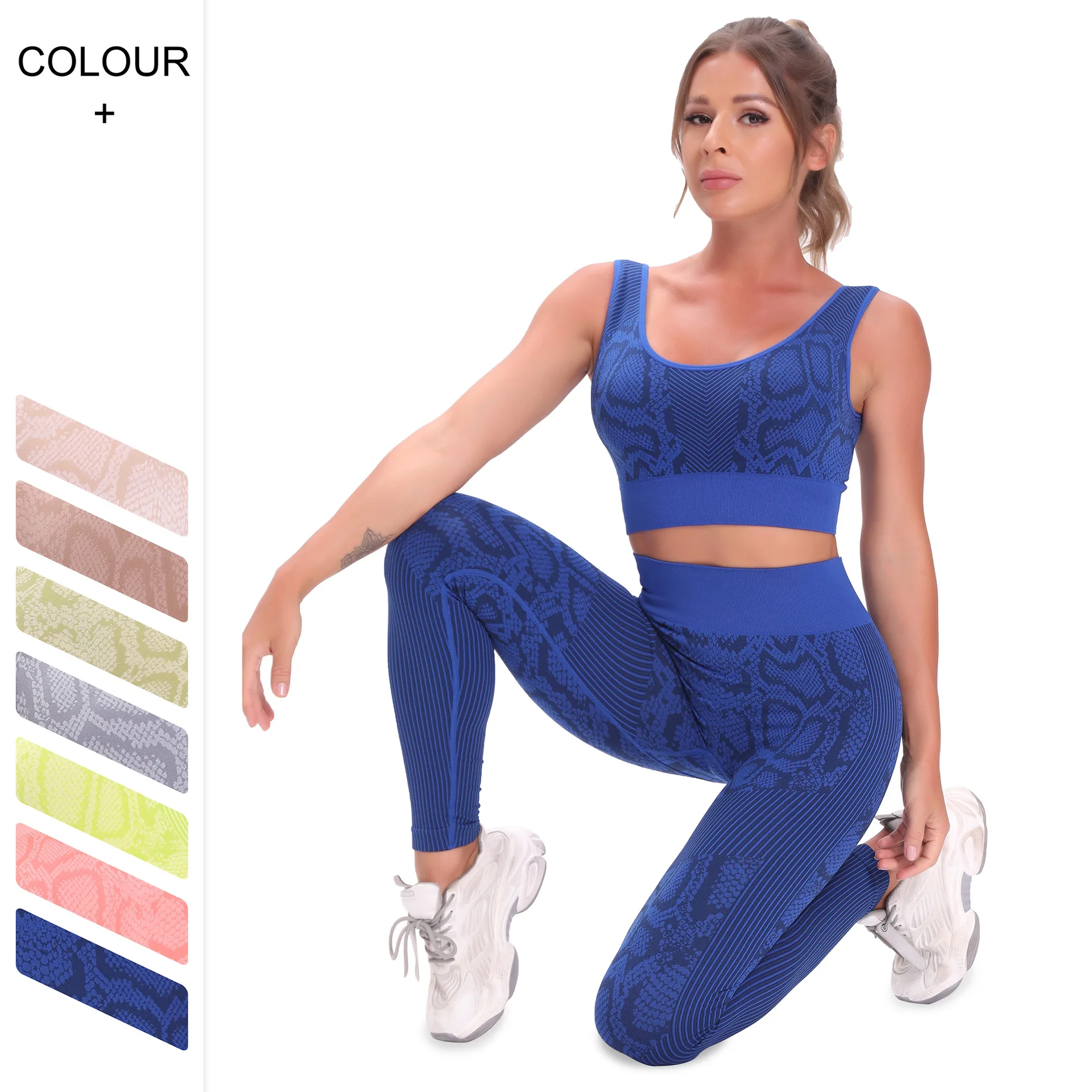 

Snake Skin Workout Workout Clothing Activewear Set Women Seamless Suit Yoga Sets Bra And Panty Set For Gym
