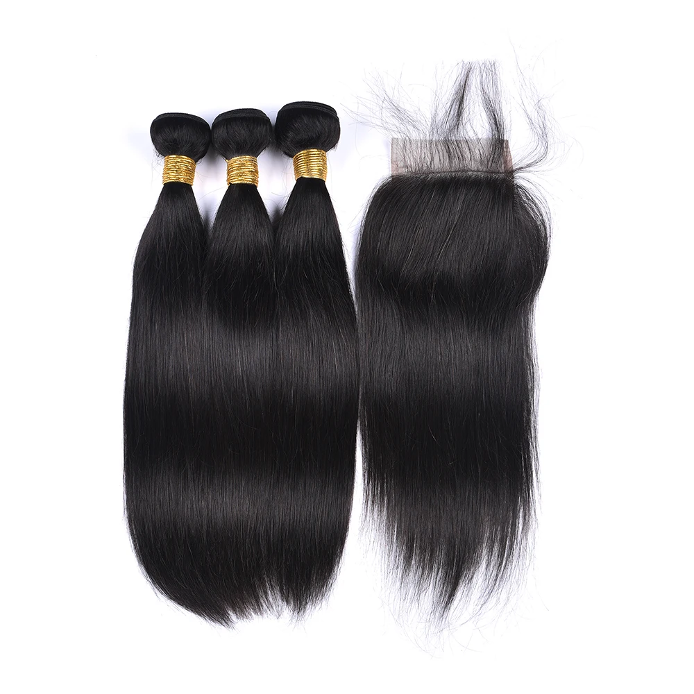 

China Factory Supply Unprocessed 100% Cheap Hot Sale Wholesale 10A Virgin Human Hair 3 Bundles with Lace Frontal, Accept customer color chart
