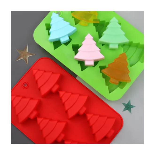 

DLS006 Christmas Tree Silicone Cake Baking Mold For Soap Muffin Cups Diy Jello Chocolate Biscuit Baking Tools Handmade Moulds