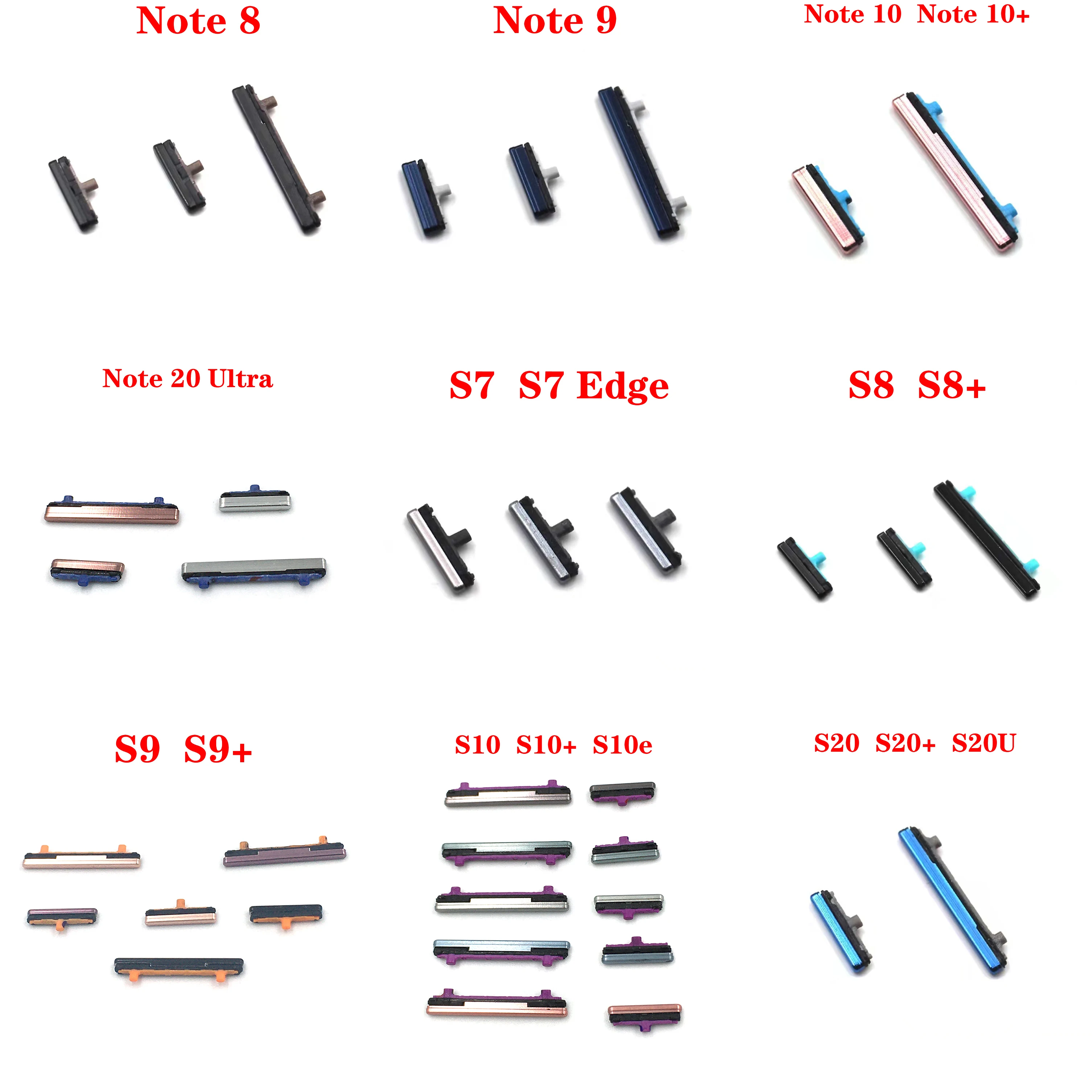 

New Volume Button + Power On / Off Side Button Key for Samsung Galaxy S7 Edge S8 S9 S10 S10E S20 Plus Note 8 9 10 20 Plus Ultra