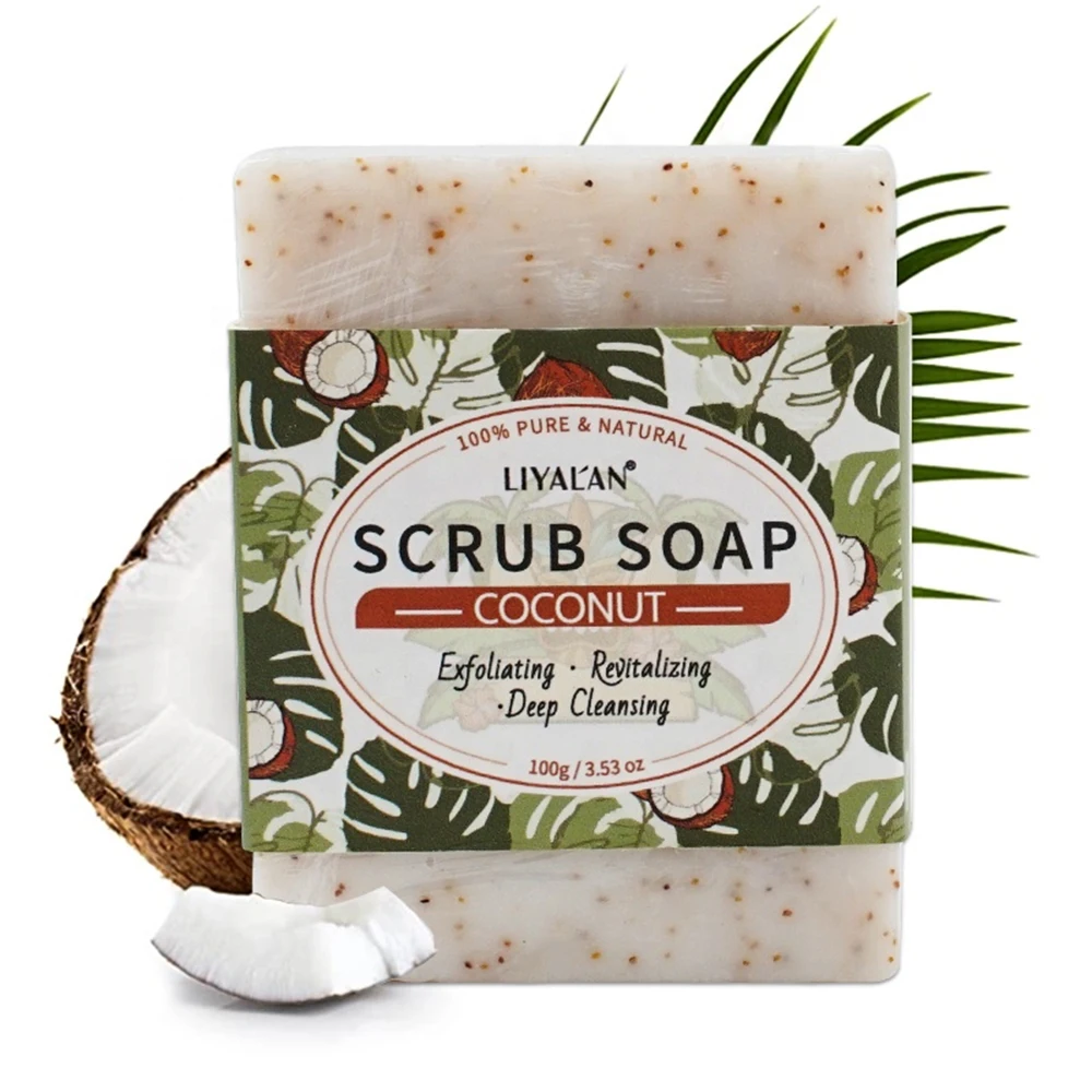 

Oem Facial Cleansing Skin Whitening Handmade Natural Coconut Oil Scrub Foam Body Bath Soap