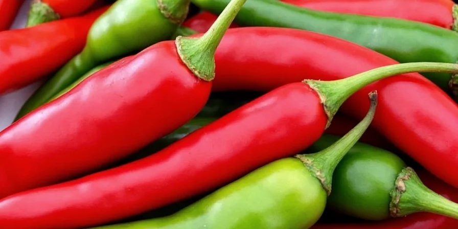 Dried cayenne peppers in a bunch