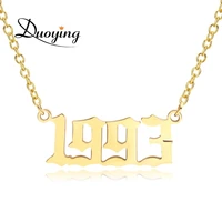 

DY New Stainless Steel Birth Year Necklaces Custom Number Personalized Pendant Necklace for Women Gifts 1980-2019
