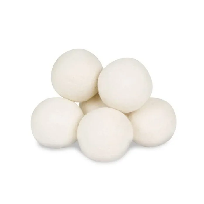 

6 pack 100% Australian Wool dryer balls organic wool laundry ball  Extra large, White