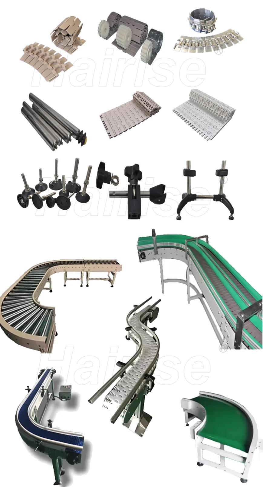 Plastic Modular Slat Chain Conveyor Belt Low Friction For Fruits And