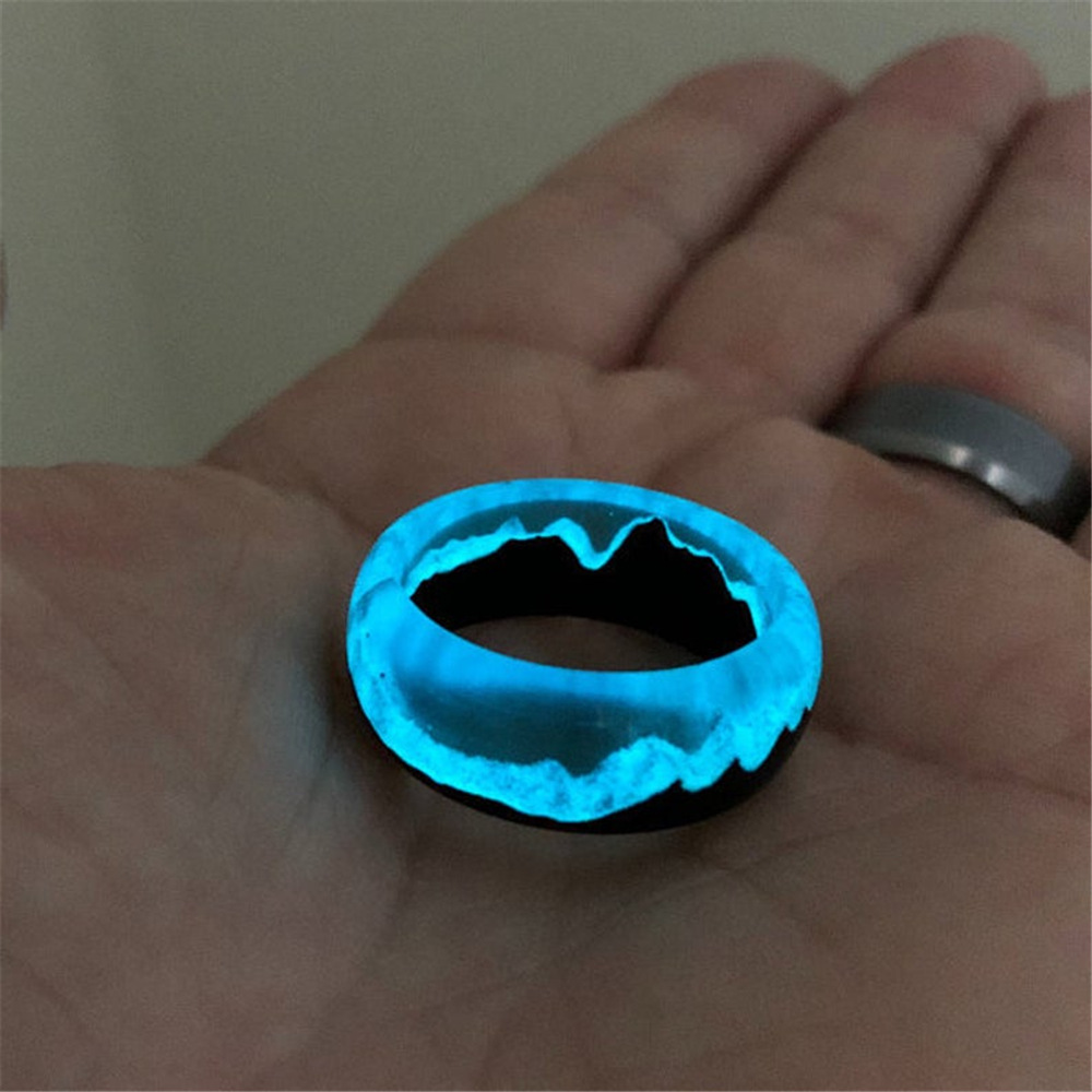 

Newest fashion trend luminous lady women gift resin glowing jewelry ring, 20 and more colors