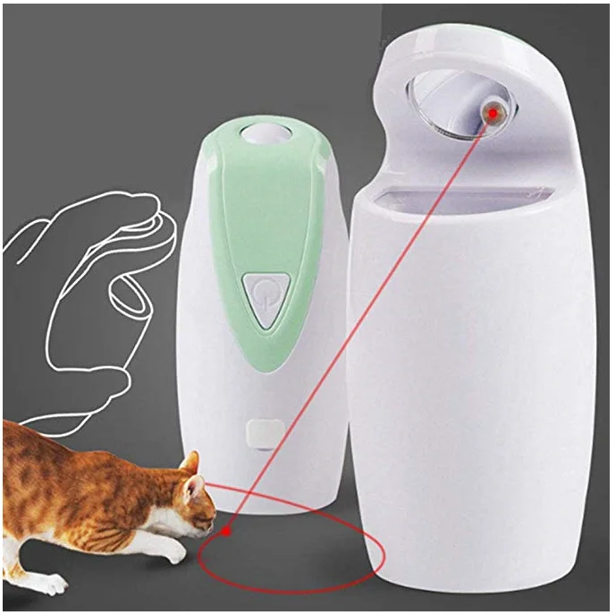 
360 Degree Interactive Cat Laser Toy, Non-Handheld Cat Chaser Toy USB Charging Automatic Rotating Electronic Cat Tease 