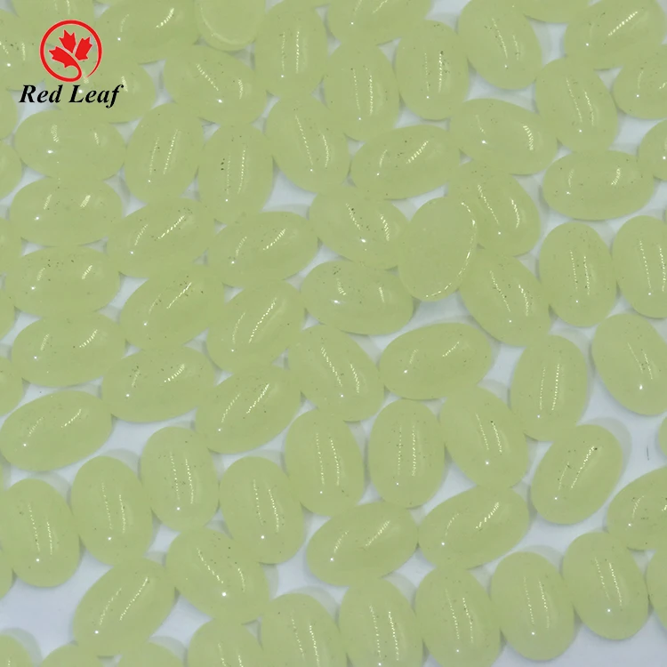 

Redleaf Jewelry Yellow-green Color Synthetic Glass Gems Oval Shape Cabochon Flat Back Luminous Stone