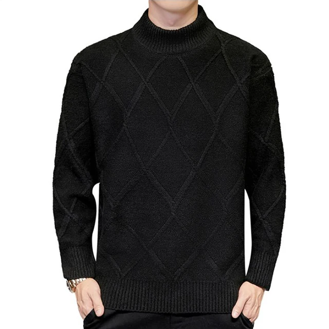 

2020 Winter Wholesale Boys Knitted Pullover Long Sleeve Slim Warm Crew Neck Men's Knitwear Sweater, Customized color