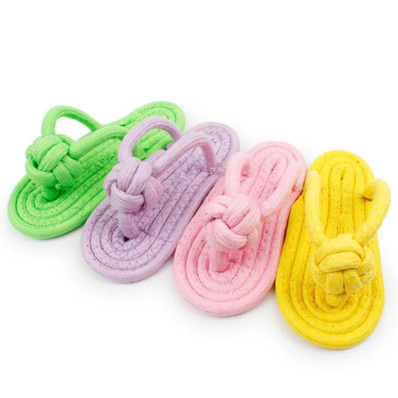 

Pet Dog Toy Chew Cotton Slipper Rope Toy Dog Teeth Training Molar Toys for Puppy Interactive Funny Doggy Play Games, Random