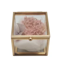 

JB-1332 small clear gold glass ring jewelry box for wedding