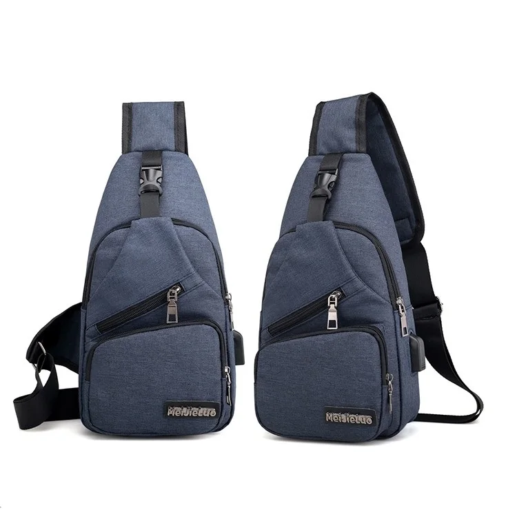 

custom mens crossbody sling bag 2020 Amazon best selling sling bag for man waterproof USB sling shoulder crossbody bag, Customized color