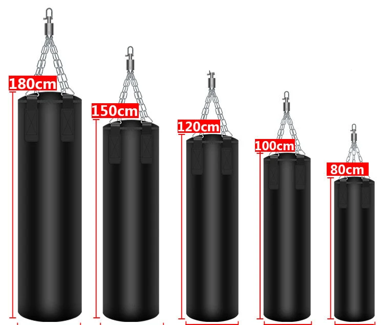 Customized Sizes Empty Punching Bag Premium PU Leather Fitness Equipment for Boxing