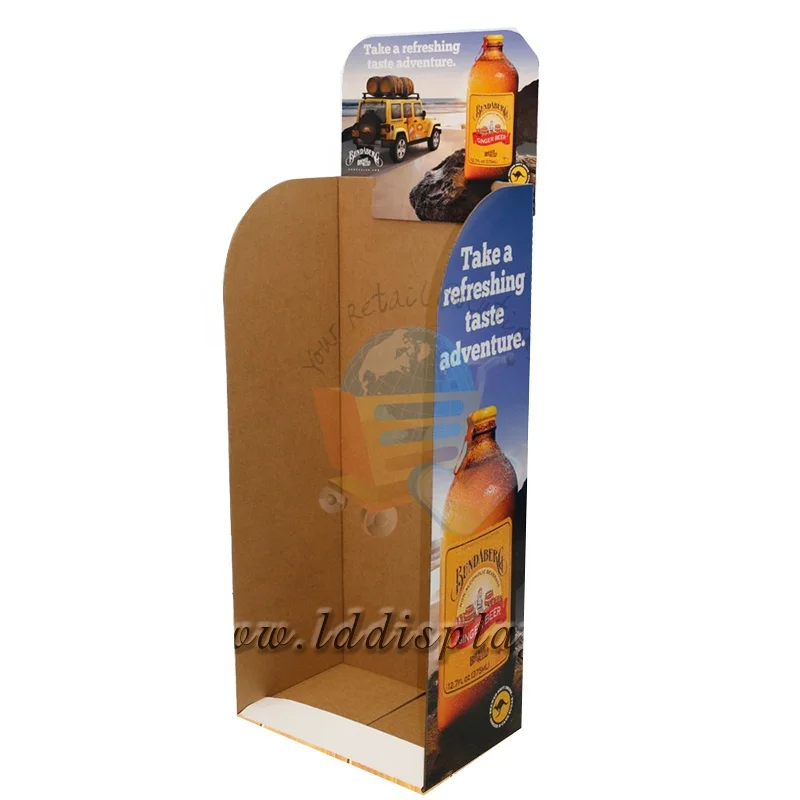 paper corrugated monster energy drink counter cardboard display stand