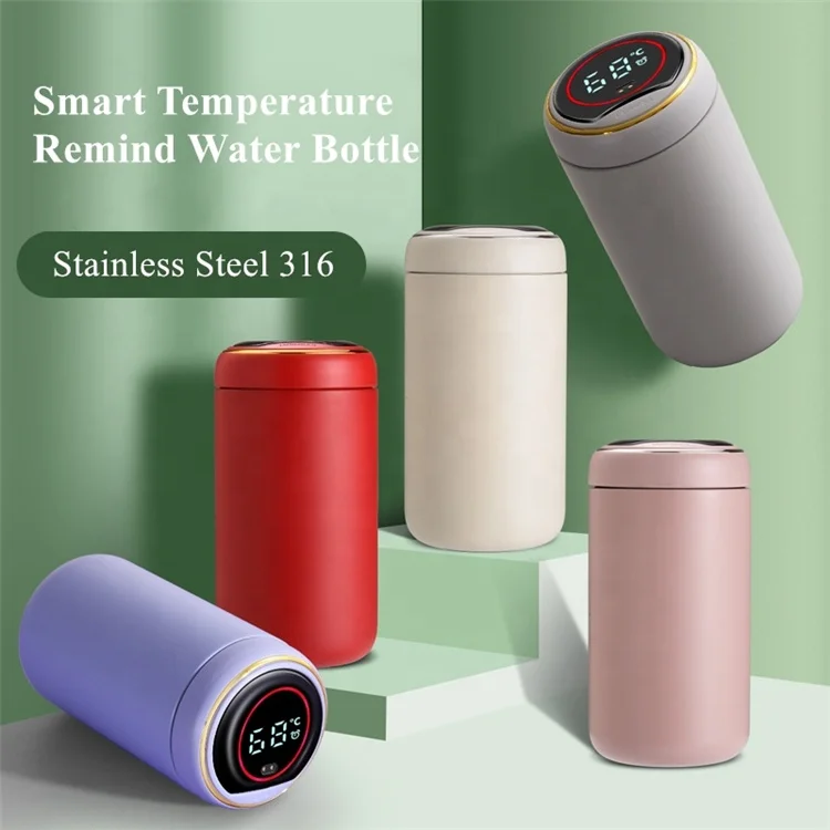 

Hot Sales 316 Stainless Steel Smart Intelligent Digital Vacuum Thermal Insulation Temperature Display Water Bottle with reminder, White / red / pink / grey / purple