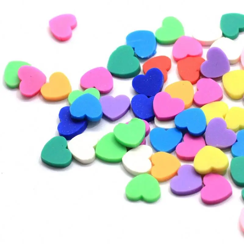 

8mm Polymer Hot Clay Sprinkles Lovely Heart Shape Polymer Clay Slice For Crafts Making DIY Confetti Slime Decoration