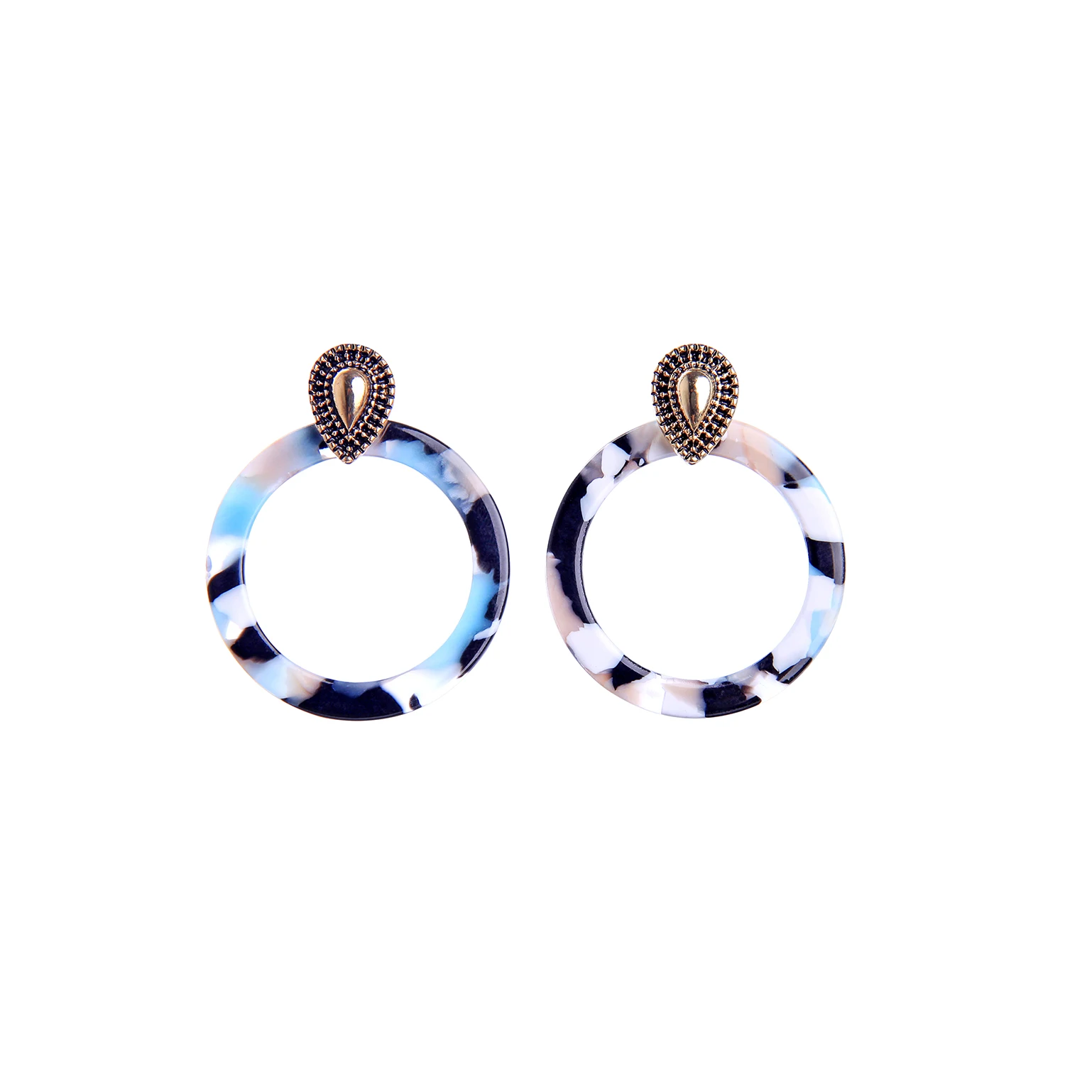 

ed01937d Hip Hop Sexy Personality Leopard Print Colorful Acrylic Hoop Earrings Ear Ring, As pictures