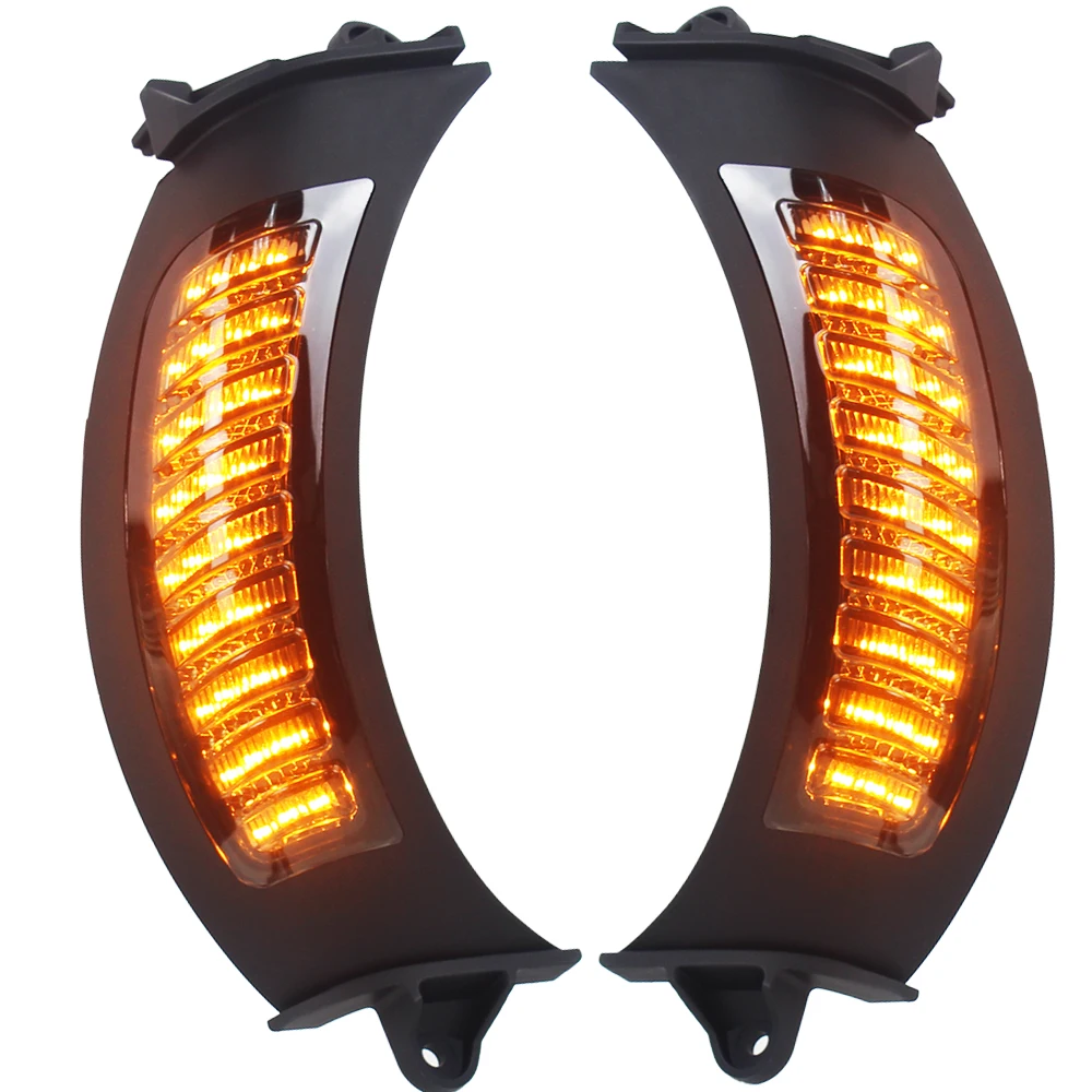 LED White Running Amber Turn Signal Light Compatible with Road Glide  2015+ Motorcycle Models