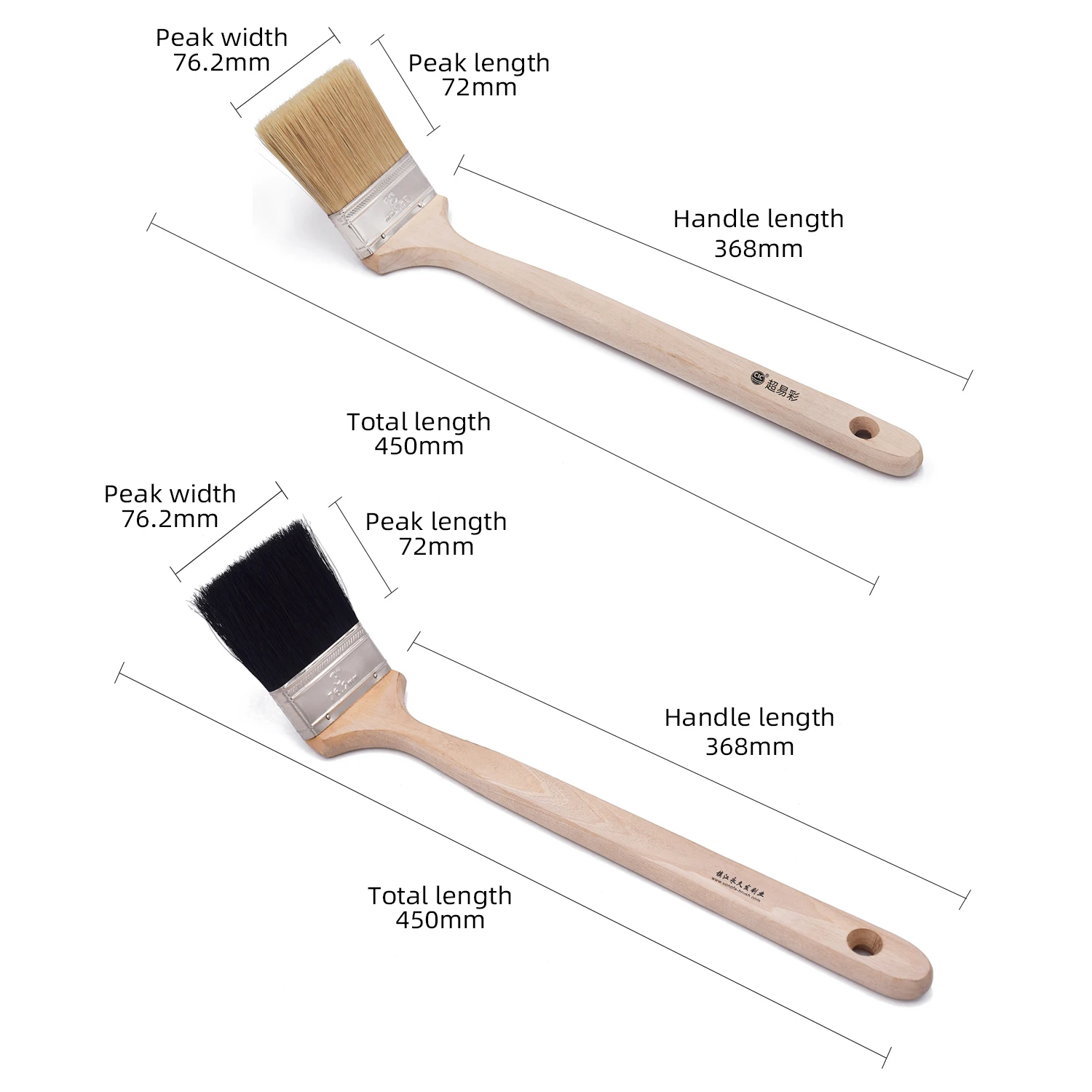 Industrial Brush Long Handle Elbow Bristle Sharpened Wire Paint Brush