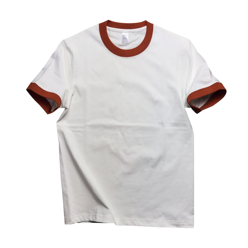 

100% Cotton Ringer T-shirt short sleeve 270grams round neck t shirts