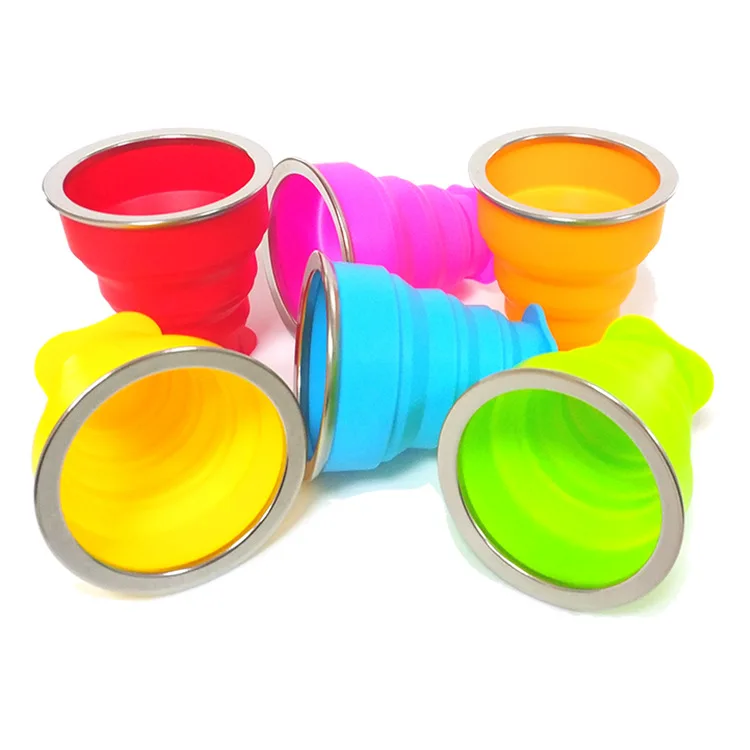 

Silicone Folding Water Tea Cup Foldable Cup With Handle 200 ML Collapsible Silicone Cup