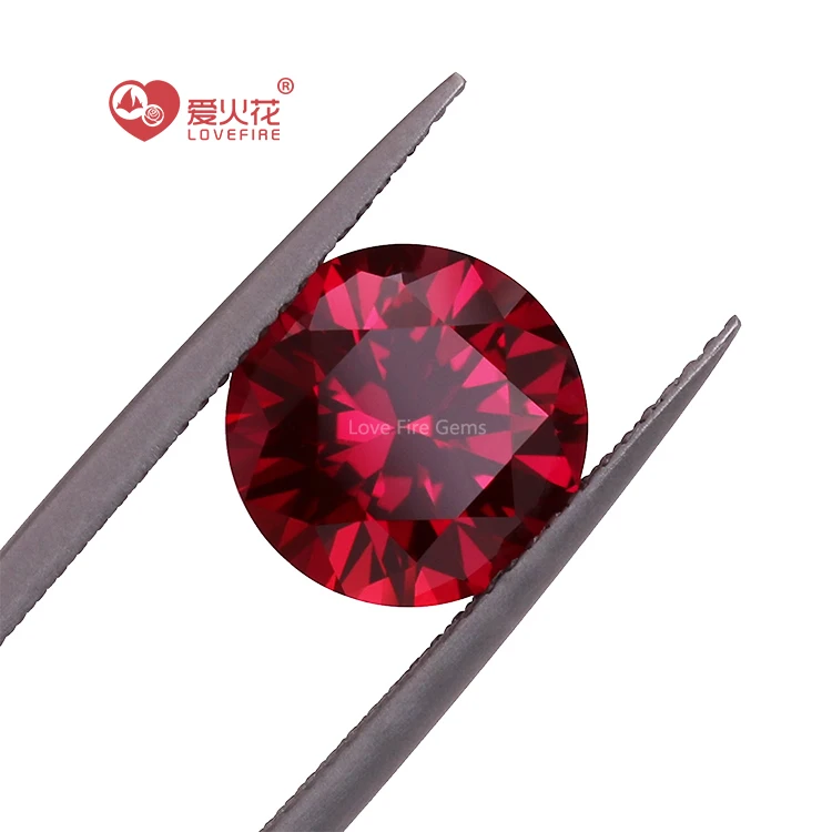 

3-10mm AAA grade synthetic ruby price of 5# ruby color round shape brilliant cut synthetic corundum ruby