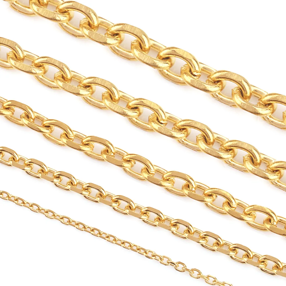 

Fashion Color Preserving 18k Gold Stainless Steel Fine O-chain for DIY Necklace Clavicle Chain
