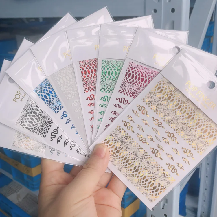 

Factory Price Customized Design Nail Wraps Designer 30 Design Snake Nail Sticker, Colorful