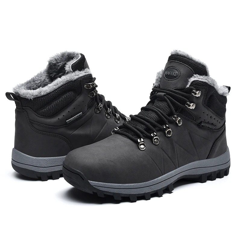 

Wholesale high top leisure leather snow boots fur various colors winter men's and women's snow boots Plush mountaineering shoes