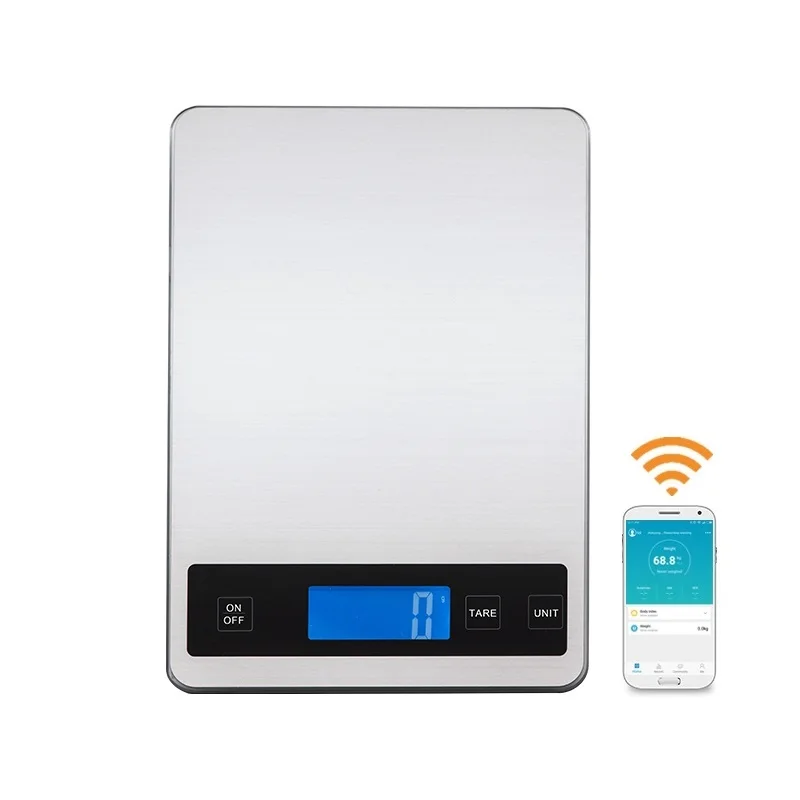 

Top Sell Ultra Thin Manual Optional USB Charge 15Kg 33Lb Digital Blue tooth Kitchen Food Scale