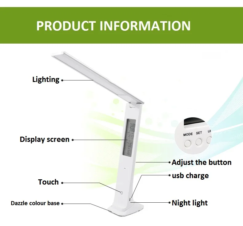 Wetop LED Desk Lamp, Eye-caring Table Lights, Dimmable Office Light with USB Charging Port, Touch Control