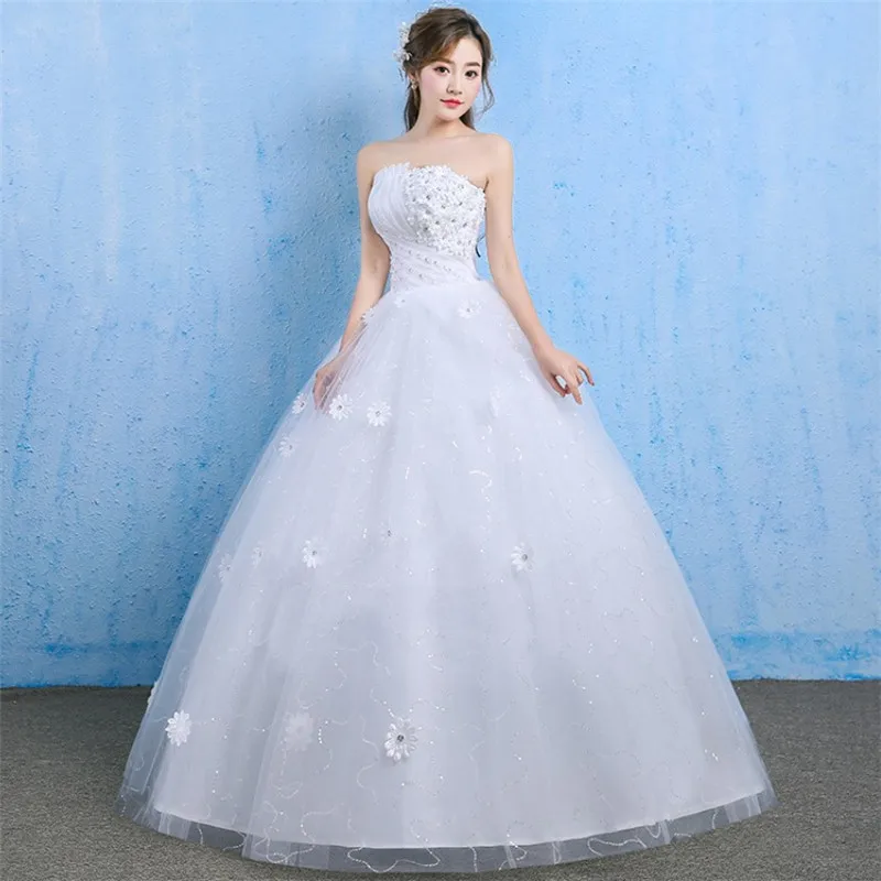 

2020 fashion vestidos de novia off shoulder corset elegant simple puffy bridal dress wedding gown