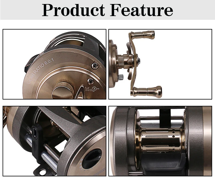 Deukio JH series Fishing Baitcasting Reel 9+1BB High speed 7.1:1 Max drag 7kg Aluminium alloy CNC Machined