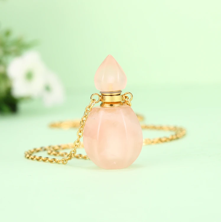 

crystal glass healing crystal water bottle necklace, Customized color