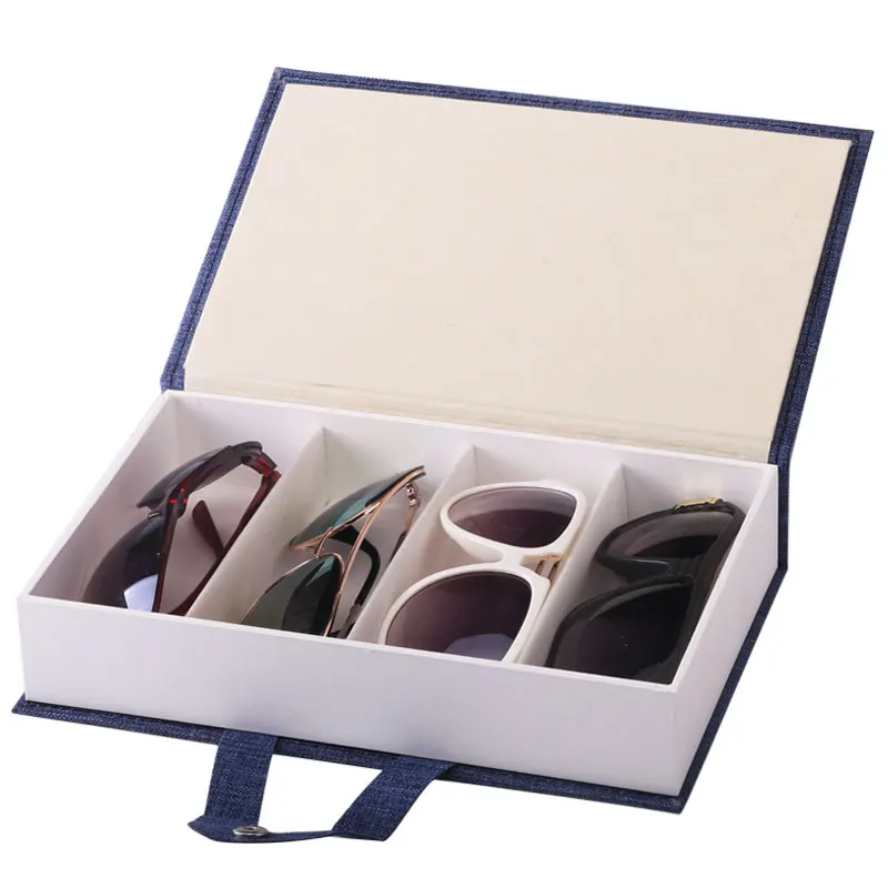 

high quality ready stock portable packaging eyeglasses optical frame display cases Glasses Suitcase, Black