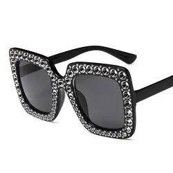 2021 new diamond-plated large frame sunglasses wit