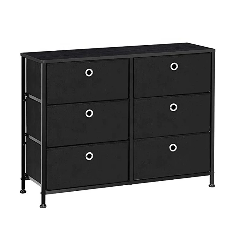 

Furniture Storage Tower Unit for Bedroom, Closet, Office Organization - Steel Frame, Wood Top, Easy Pull Fabric Bins
