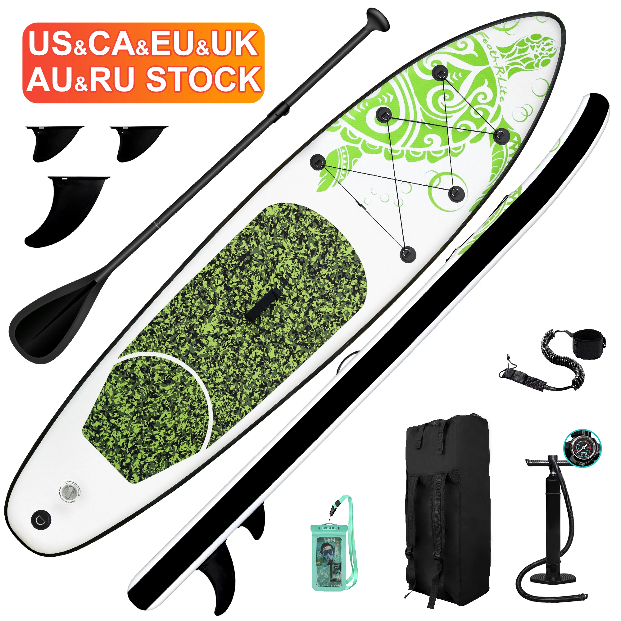 

FUNWATER Dropshipping OEM inflatable paddleboard wakeboard sub board Padleboard surf leash paddle board standup paddleboard