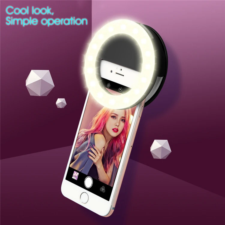 

Beauty Makeup Fill Light Photography Mobile Phone Bracket Led Ring Cellphone Selfie Ring Light, Black,white,blue,pink