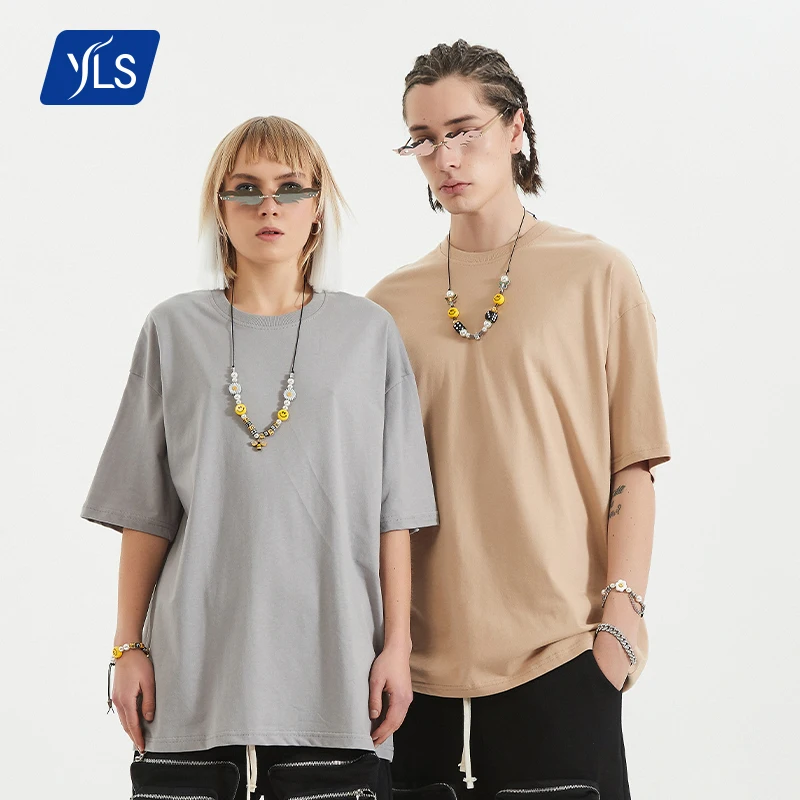 

Yls Wholesale 100% Cotton Custom Oversized Tshirt Men Women Plain O Neck Boyfriend T Shirt