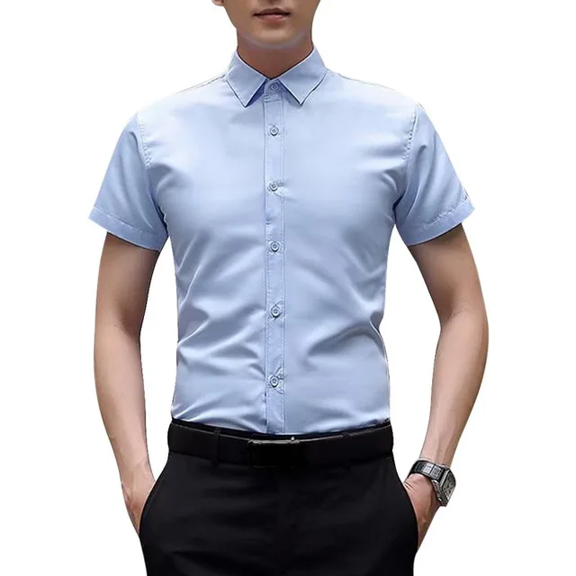 

ashion Cotton Short Sleeve Shirt Comfortable Pure Cotton And Linen Casual Business White Black Dress Shirts