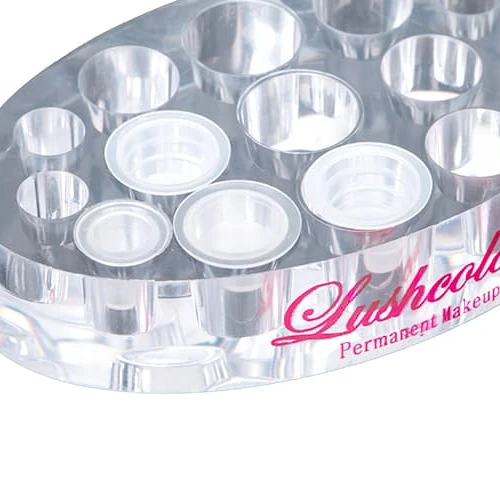 

Hot Sale Makeup Factory Micro Blade Tattoo Accessories Oval Acrylic Ink Cup Holder, Transparent