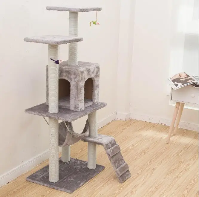 

Pet supplies wholesale custom OEM/ODM sisal cat tree cat climbing frame tower with scratch post