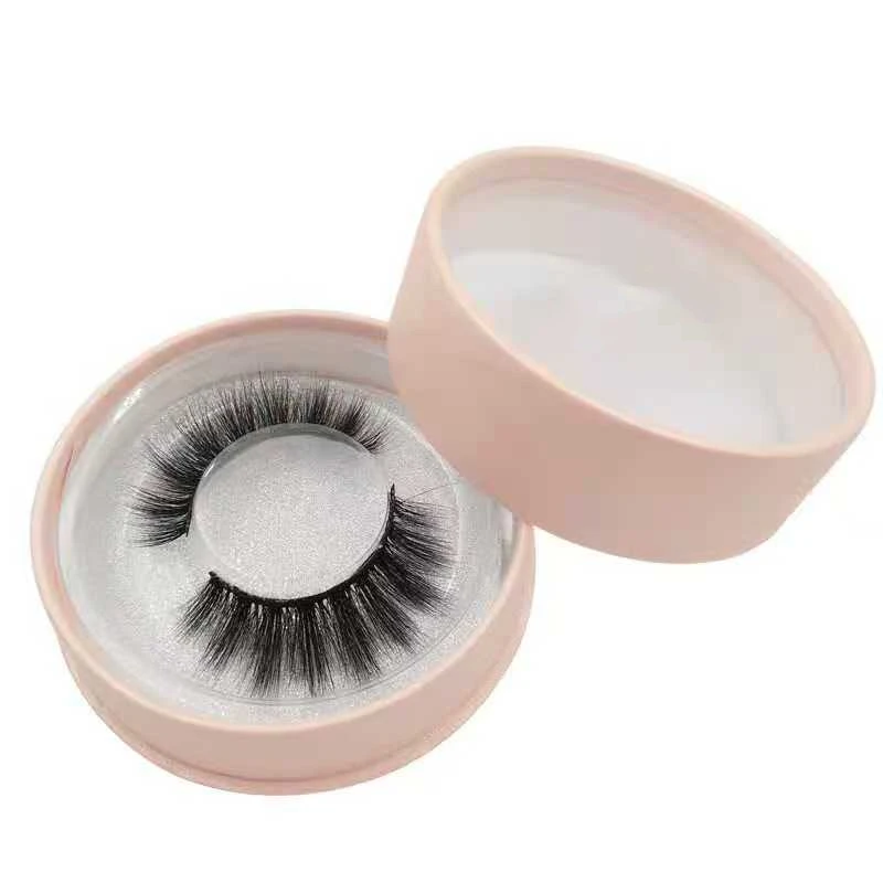 

Eyelashes Wholesale Custom 3d Natural 100% Best Mink fake eyelashes with pink eyelash box packaging