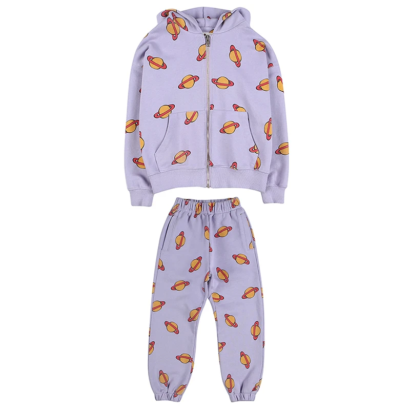 Custom Logo Kids Tracksuits Toddler Boys Zipper Hoodie And Sweatpants 2 Piece Jogger Sets