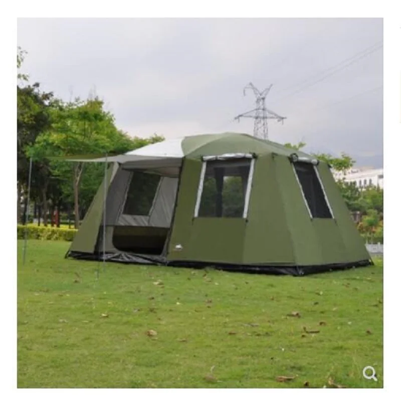 

460*305*H210cm two bedrooms & one mall camping family tent large space for traveling hiking 6/7/8/persons double layers