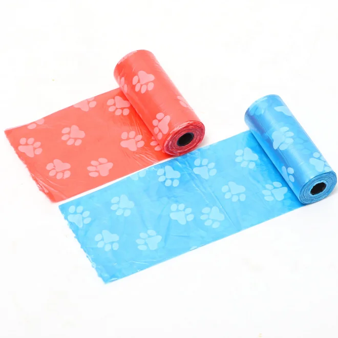 

Hot sale paw printed pet dog poop bag