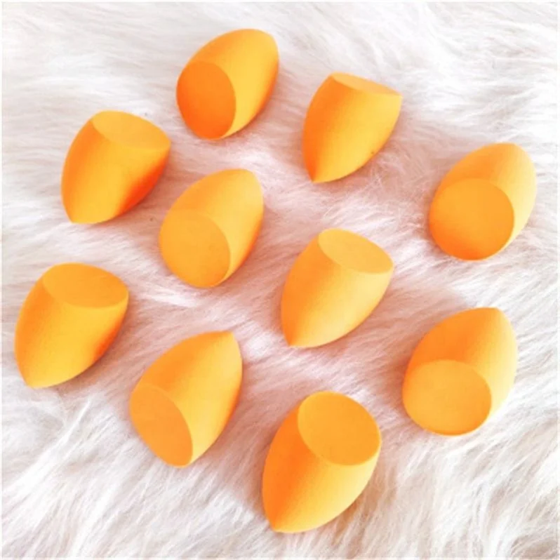 

Super Soft Dualuse Cosmetic Puff Beveled Non-latex Makeup Sponge in Stock, Matcha/orange/skin