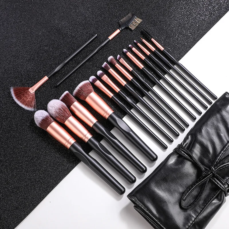 

Professional Makeup Brushes Premium Synthetic Kabuki Foundation Powder Concealers Eye Shadows Black Makeup Brush Sets