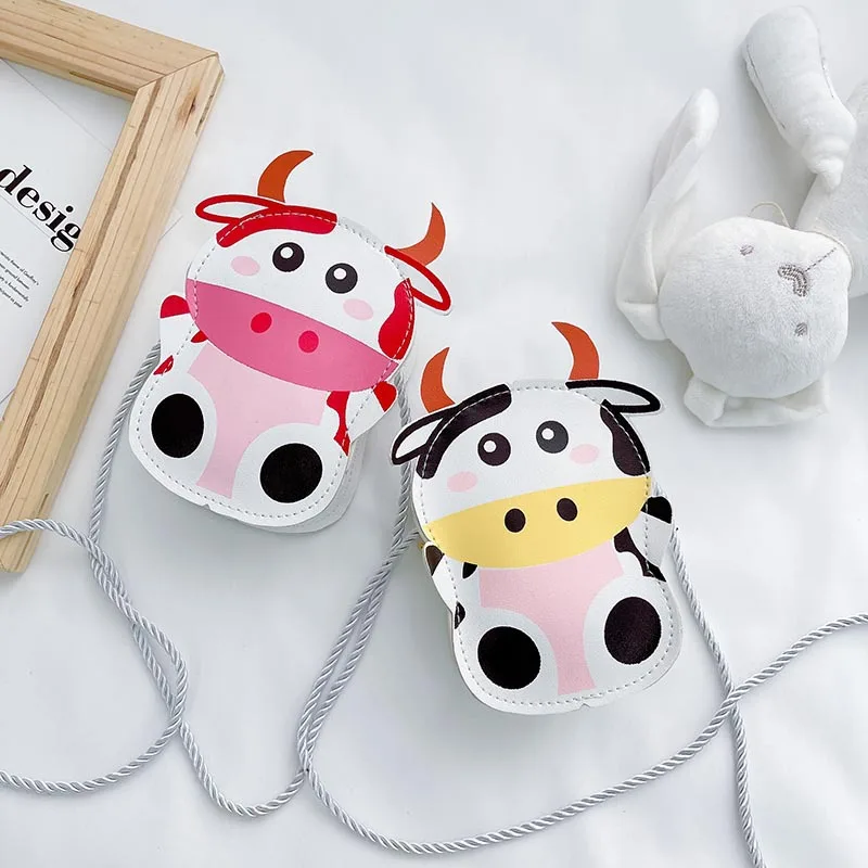 

Personal cow pattern cute kids crossbody bags sling shoulder bag mini coin purse 2021, Customized